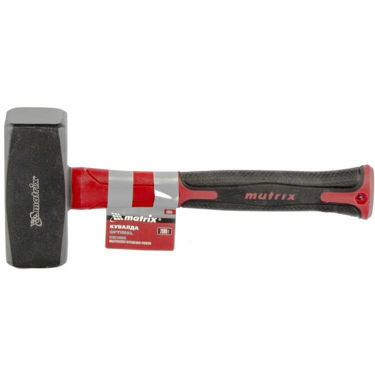Кувалда optimal, 2000 г, фибергласовая обрезиненная рукоятка Matrix (10956)