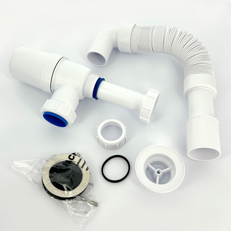 Сифон McALPINE бутылочный 1 1/2" х 32 мм с вып. 70 мм, пробка, отвод L=300-500 мм 90, выход 40/50 мм