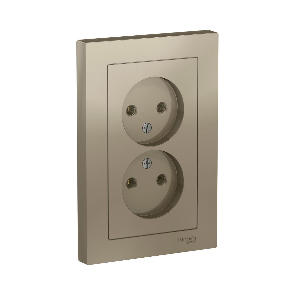 Розетка "atlasdesign" 2-х местн. 16а, шампань (1/6/36) "schneider"