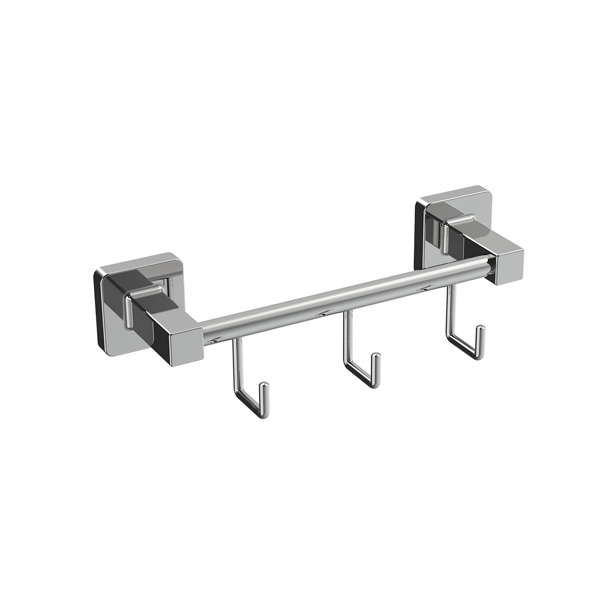 Крючок-вешалка на планке (3 крючка) r15015-3, хром (1/20/40) "frud"