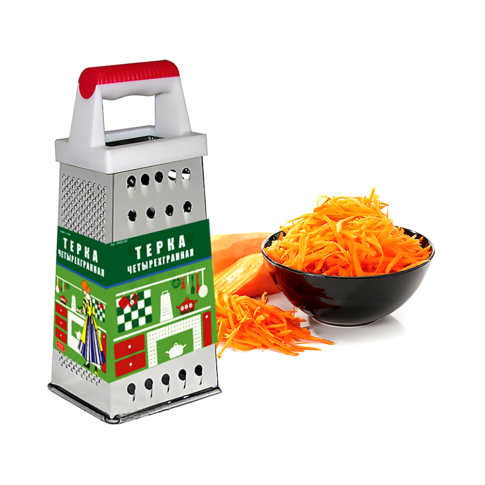 Терка нержав. 4-х гранная 22 см (1/6/144) "мультидом"  an53-65