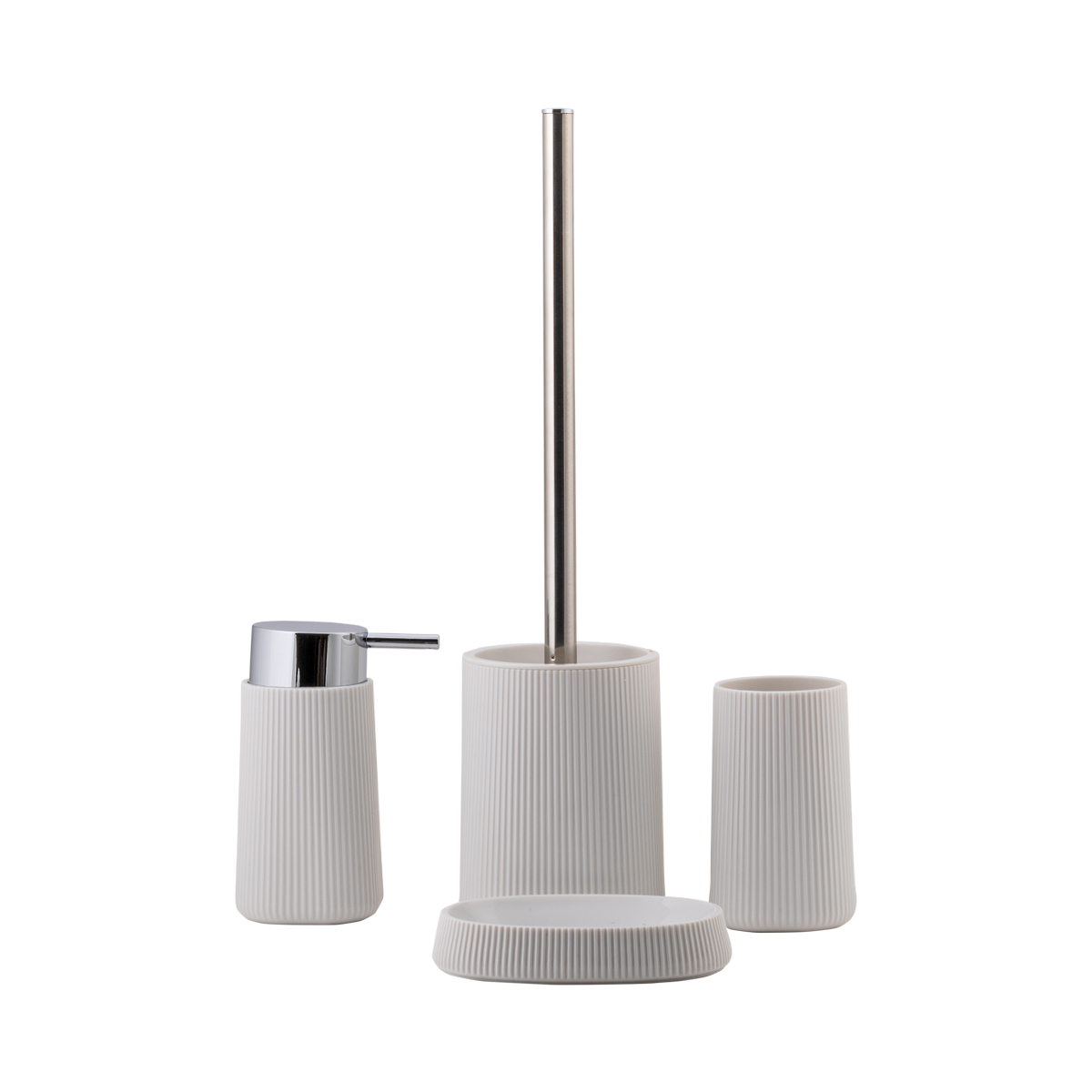 Туалетный набор "netta" ерш с подставкой, пласт. (белый) (1/6) "swensa" swp-7021wht-05