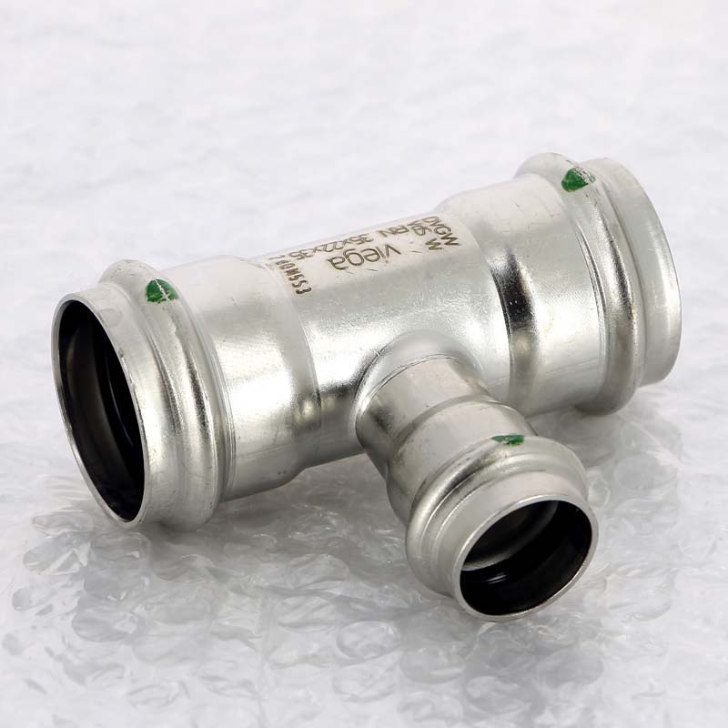 Тройник пресс 35x22x35 нержавеющая сталь Sanpress Inox VIEGA