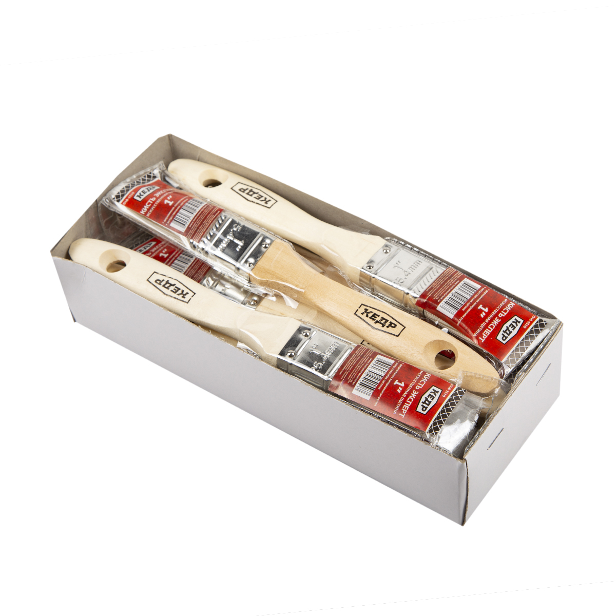 Кисть плоская "эксперт"  №1 /25 мм (12/240) искуств. щетина, дерев.ручка "кедр"  048-1510