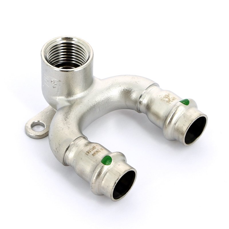 Водорозетка пресс проходная 15х1/2' нержавеющая сталь Sanpress Inox VIEGA