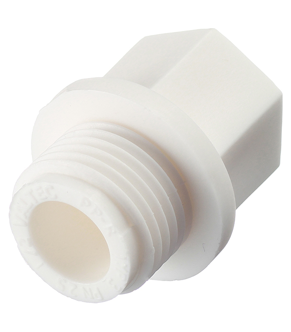 Пробка с резьбой 1/2" (НР) полипропилен PP-R VALTEC белая