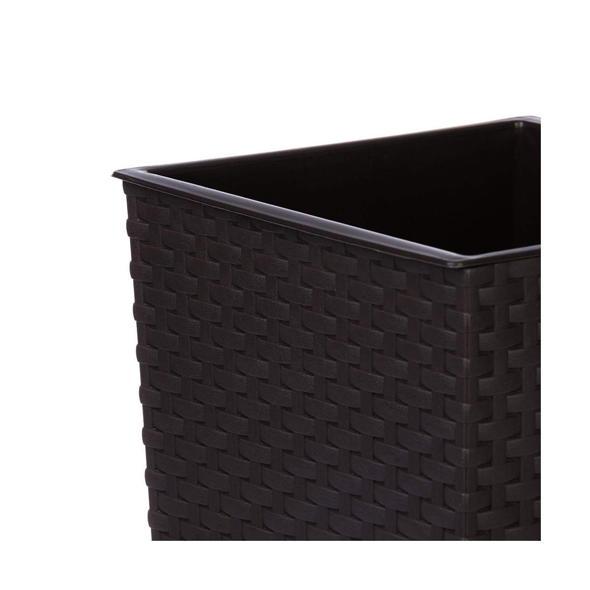 Кашпо для цветов напольное "ротанг" со вставкой 270*270*520 мм (мокко) (1/5) "альтернатива" м8849