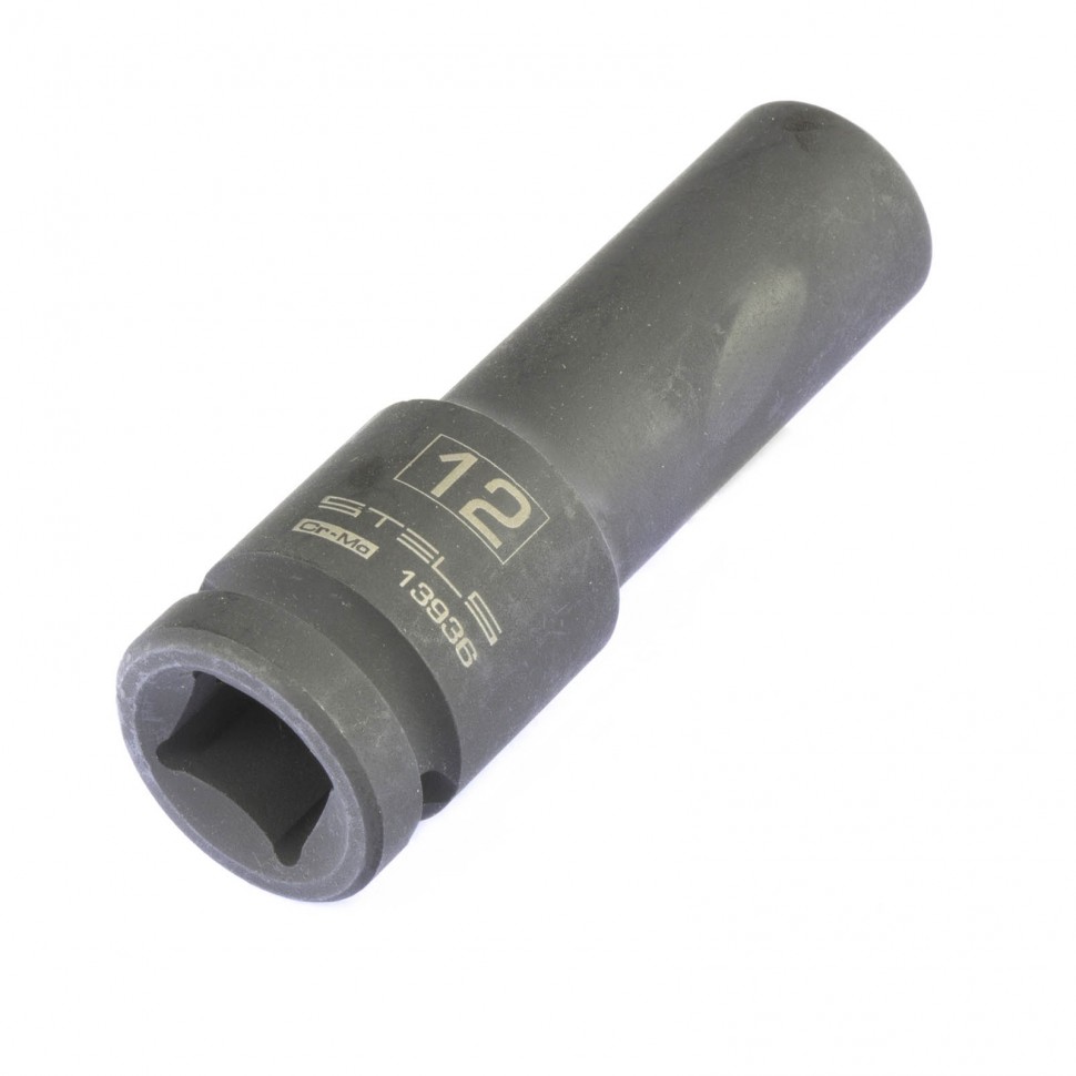 Головка ударная удлиненная шестигранная, 12 мм, 1/2, CrMo Stels (13936)