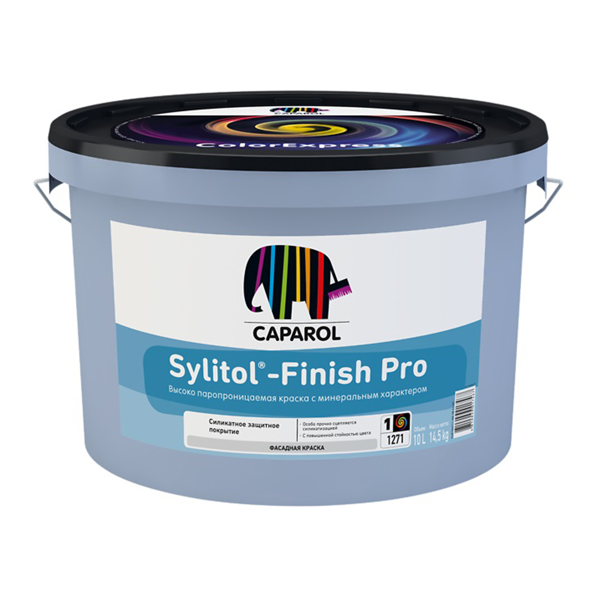 Краска фасадная "sylitol- finish pro" база 1 (белая) 10 л (1) "caparol"