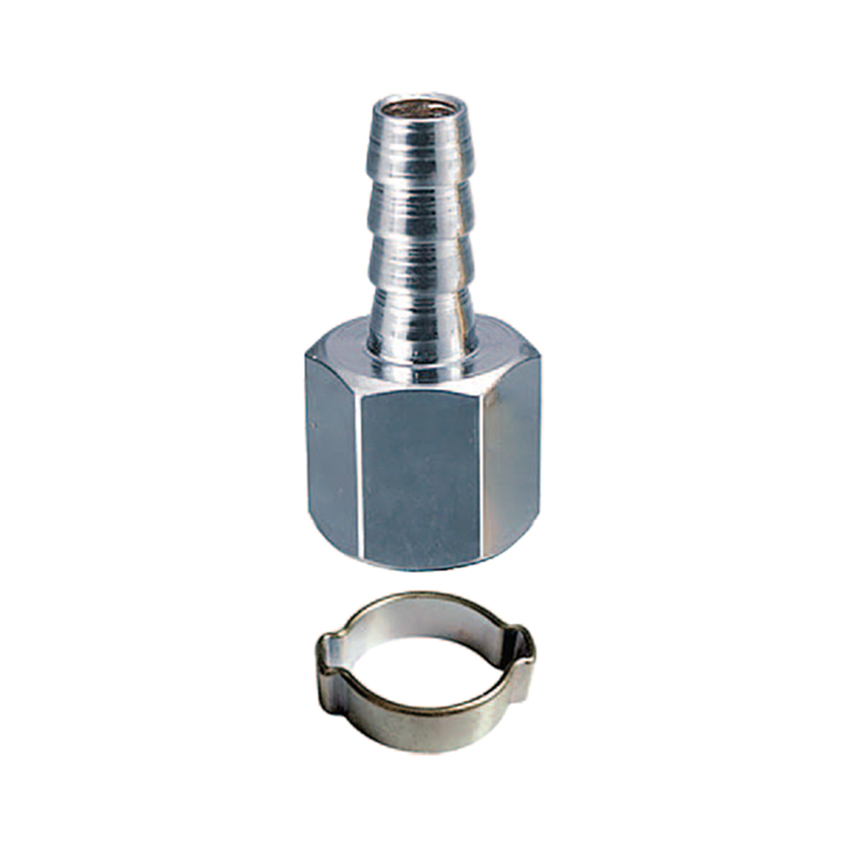 Переходник для компрессора (1/4"f - елочка  6 мм) с обжим. кольцом (1) "fubag" 180250