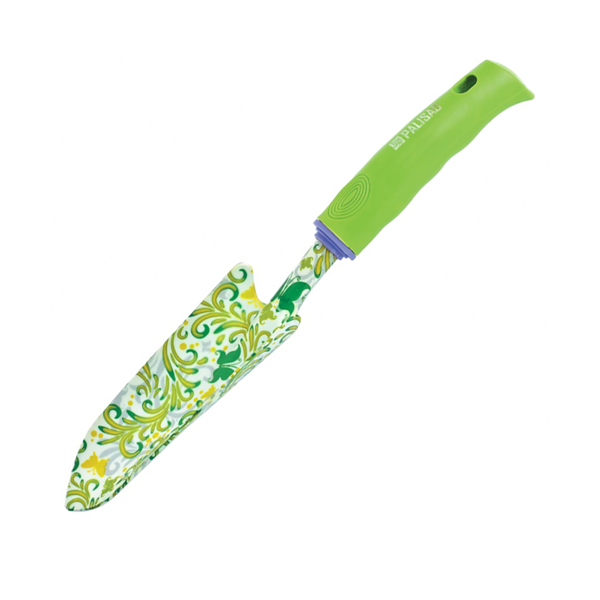 Совок посадочный "flower green" 330 мм узкий, стальной, пласт. ручка (1/48) "palisad"