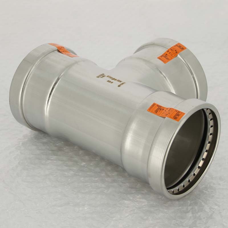 Тройник пресс 88.9 нержавеющая сталь Sanpress Inox VIEGA