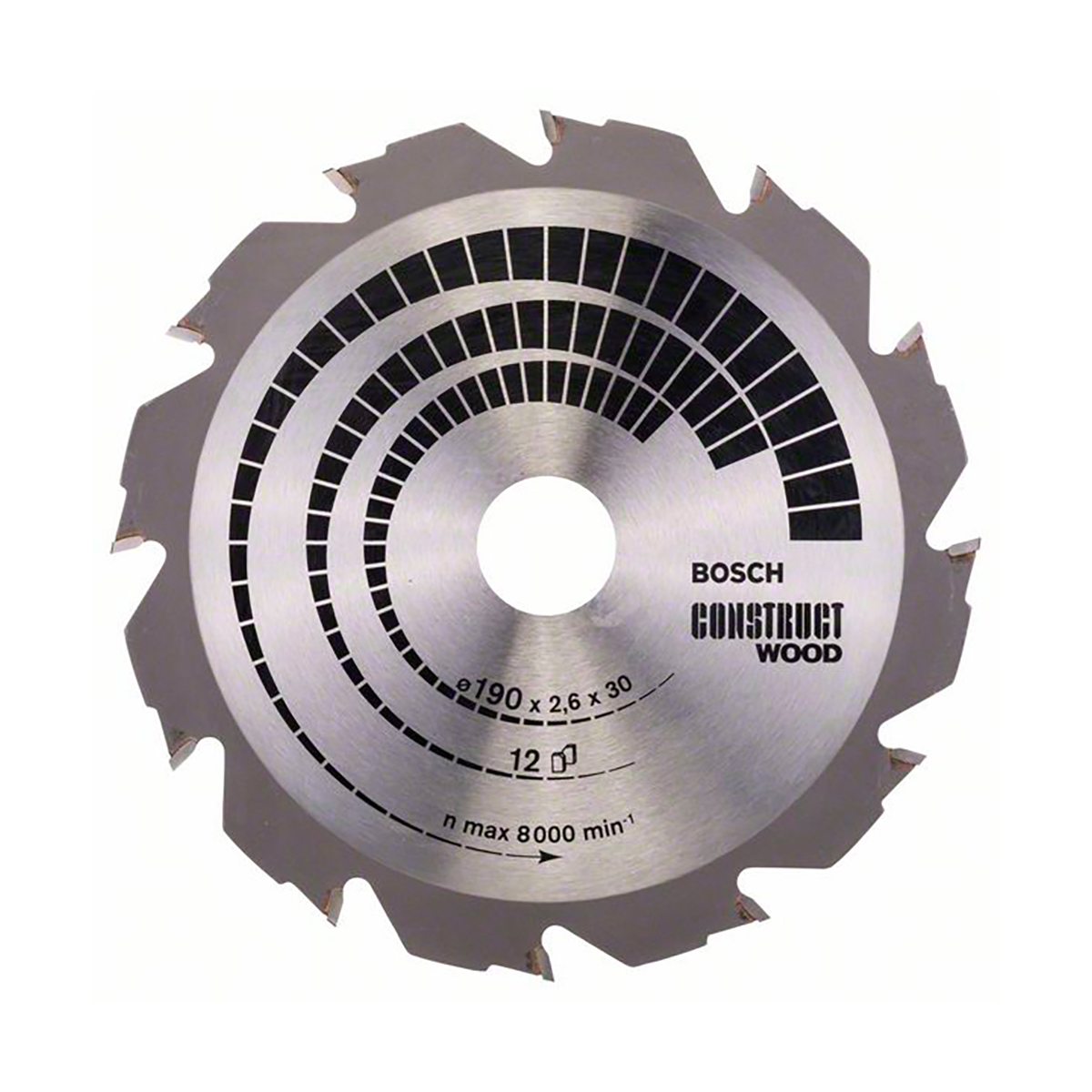 Диск пильный по дереву "construct wood" 190 х 30 мм, 12 зубьев (1) "bosch" 2608640633