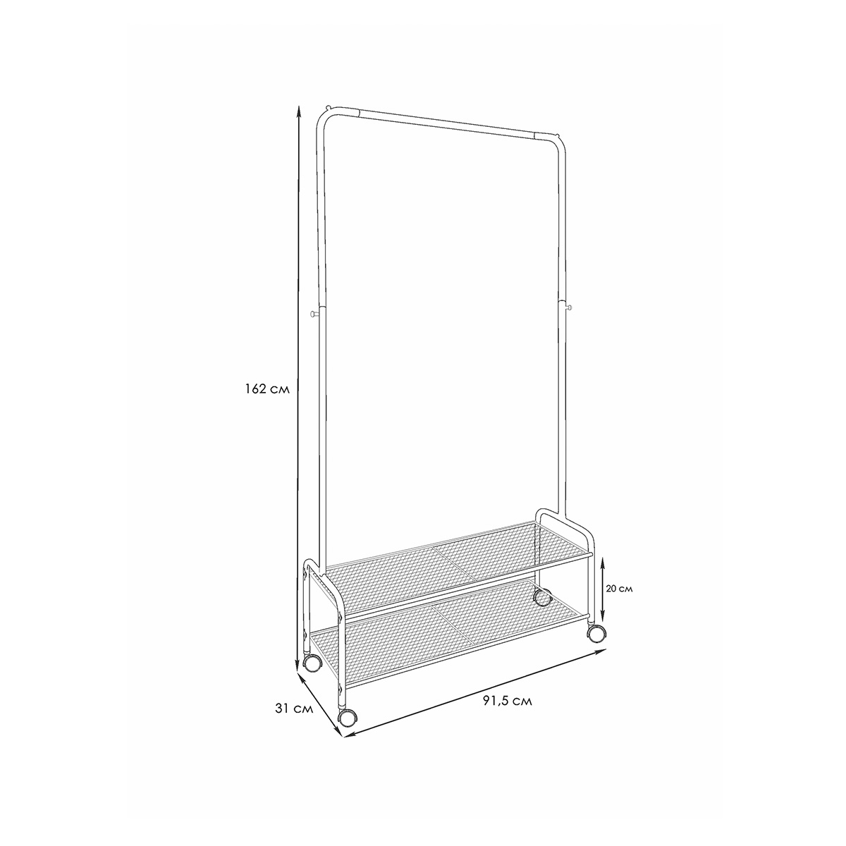Вешалка напольная гардеробная "валенсия 32м" 310*910*1620 мм черный (1) вгв32м ч
