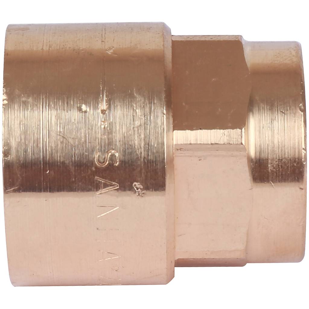 Муфта 22х3/4" переходная (ВР) под пайку с внутренней резьбой SANHA бронзовая 142702234