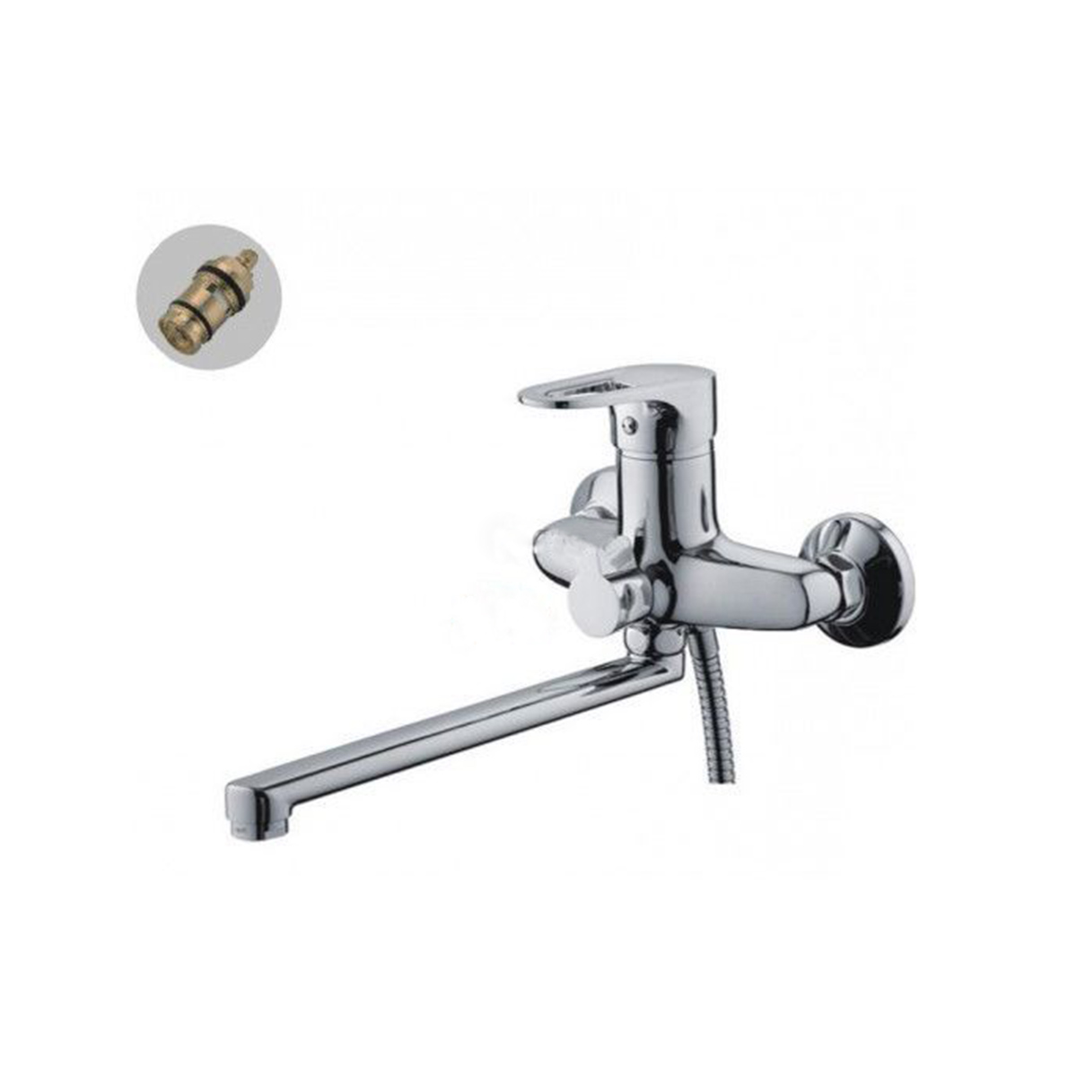 Смеситель для ванн f22702-b длинный поворотн. излив, хром (1/10) "frap"