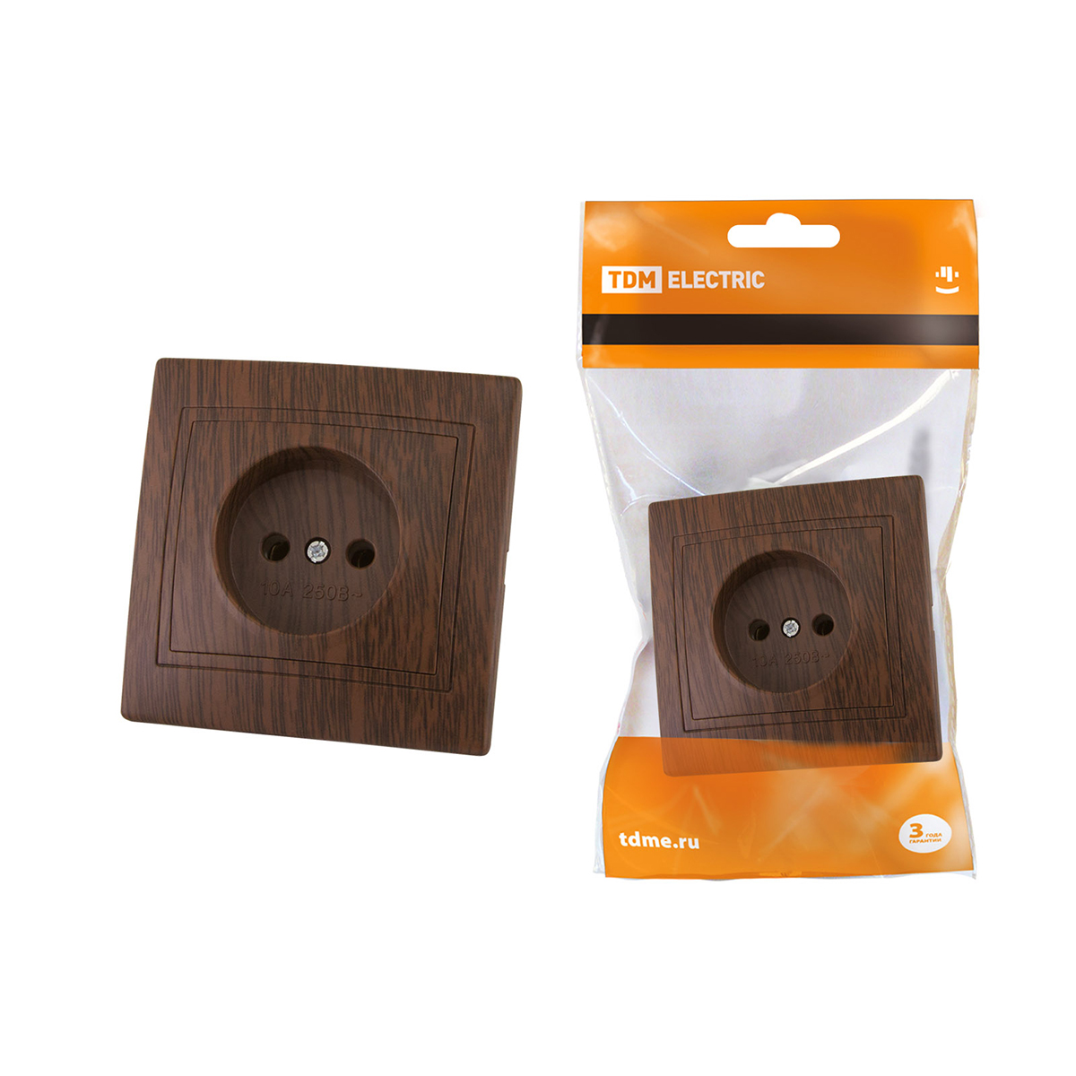 Розетка 10а 250в ip20 "таймыр" бук (1/10/100) tdm sq1814-0311