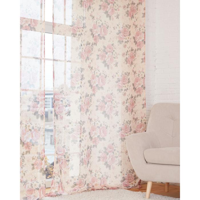 Тюль "цветочная композиция" 260*250 см (1/10) "этель" 7108488