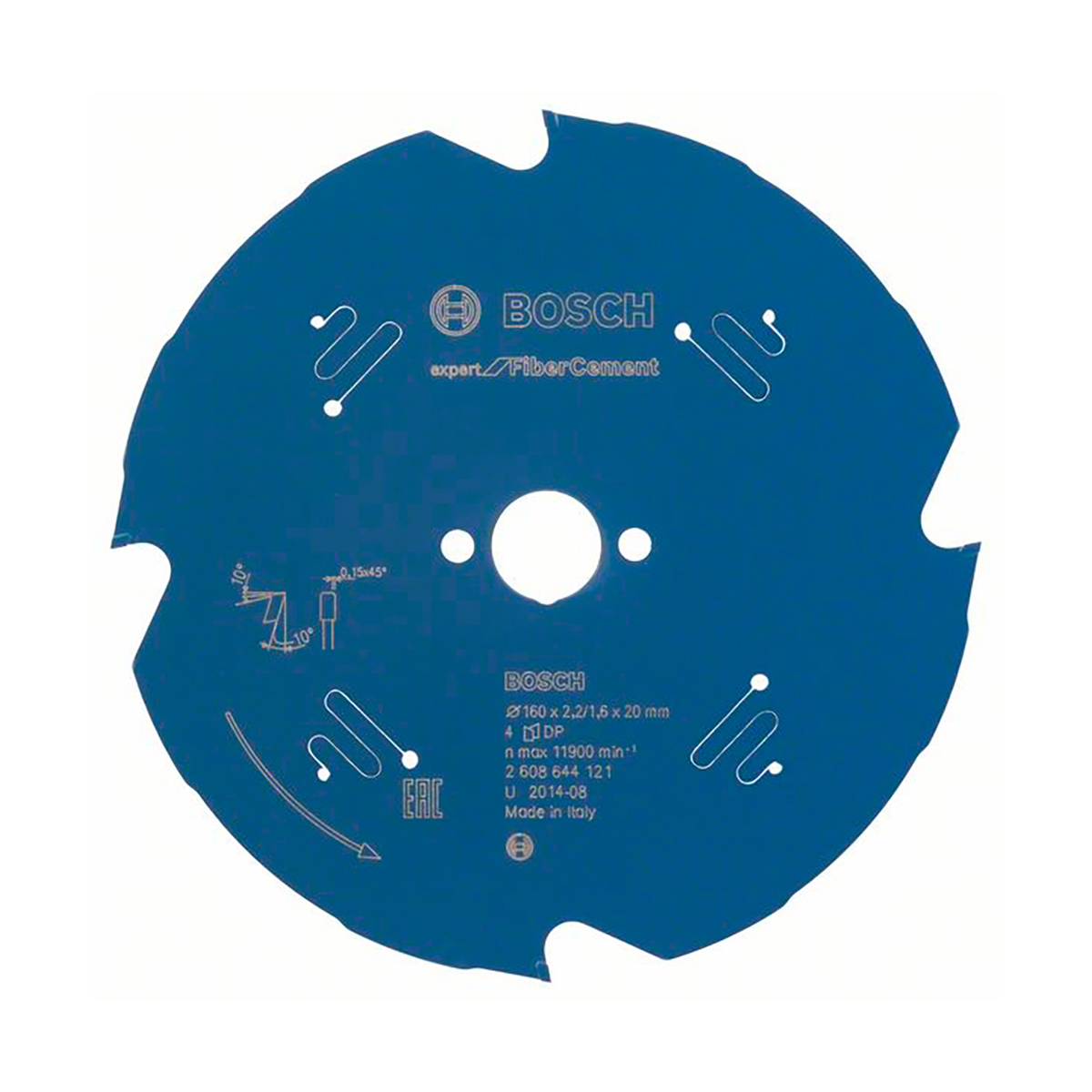 Диск пильный по фиброцементу "expert for fiber cement" 160 x 20 мм, 4 зуба (1) "bosch" 2608644121