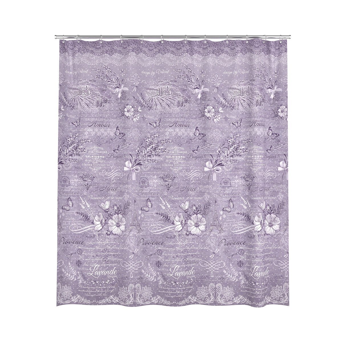 Штора для ванной 180*180 см (полиэстер) "lavande elegant" (1/24) "valiant" lv-e-1818