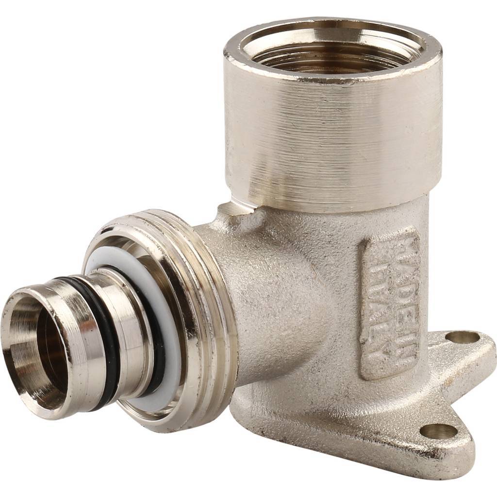 Угол настенный с креплением 20 х 1/2'' ВР обжим TIEMME для металлопласта