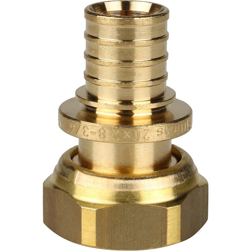 Муфта с накидной гайкой 20 x 3/4" аксиальная для труб PE-X STOUT