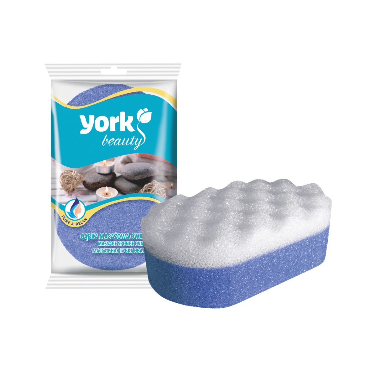 Губка банная массажная овал. (1/60) "york"