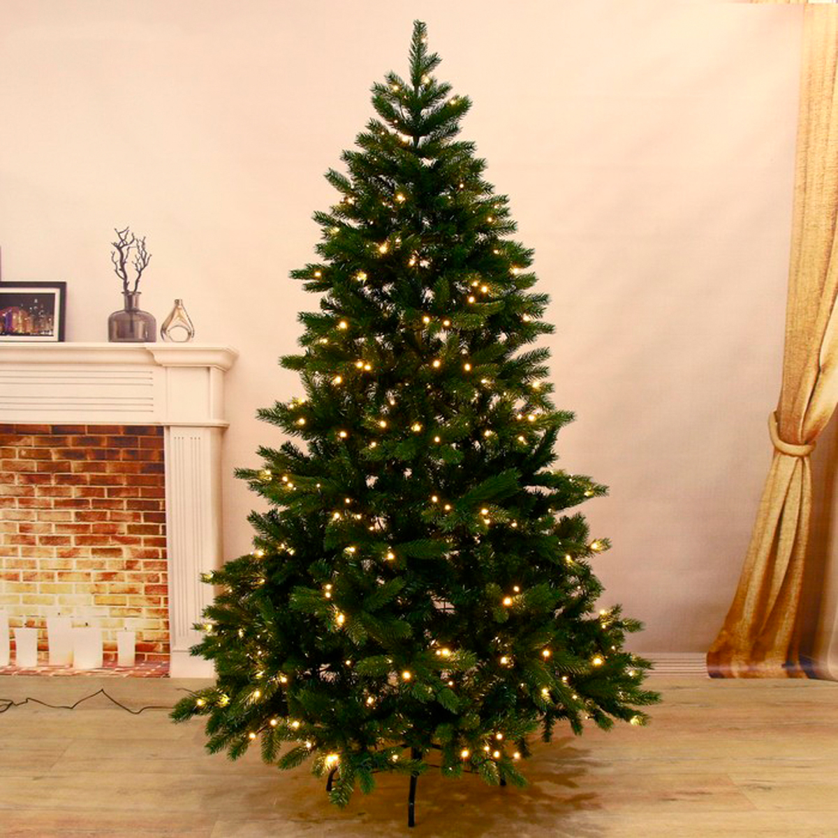 Ель декор. фиброоптич. spl725-180  180 см, 1010 веток (зеленая) "зимнее волшебство" 1108623