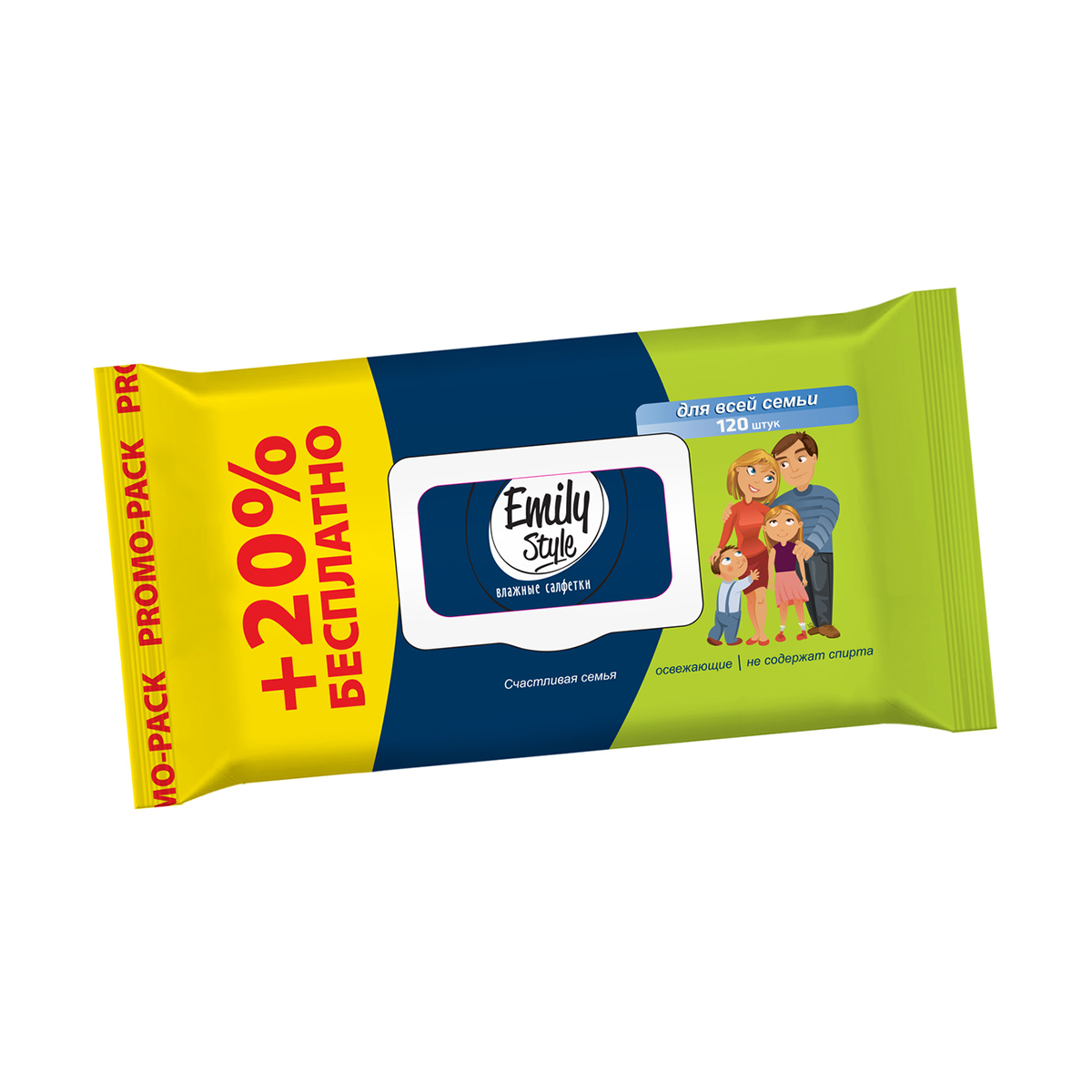 Салфетки влажные для всей семьи "эконом" упак. 120 шт. (1/14) "emily style"