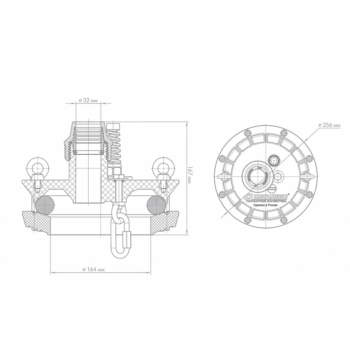 Оголовок скважинный "осп 140-160/32" (1) "джилекс"