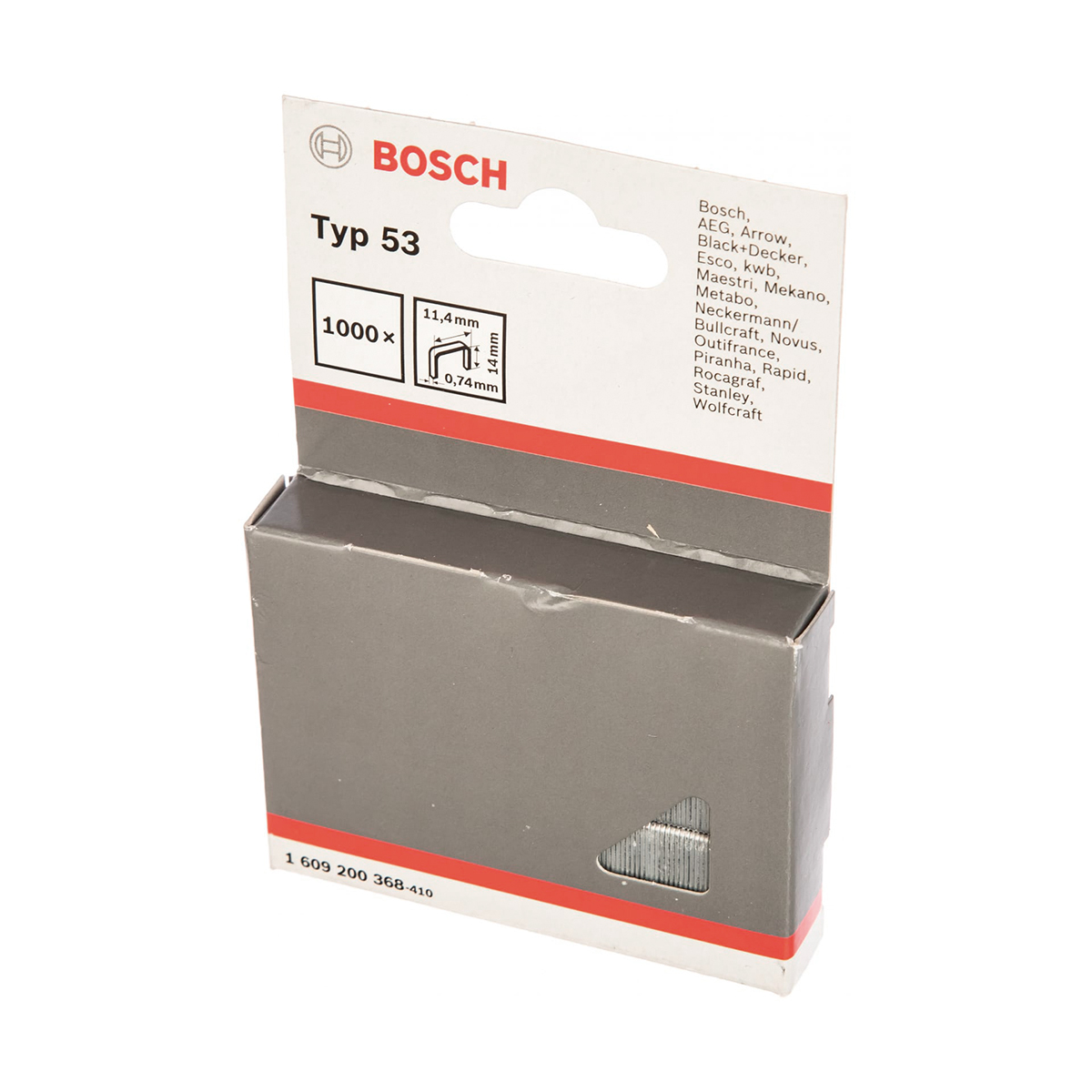 Скобы плоские тип 53   1000 шт.  14 мм (1) "bosch" 1609200368