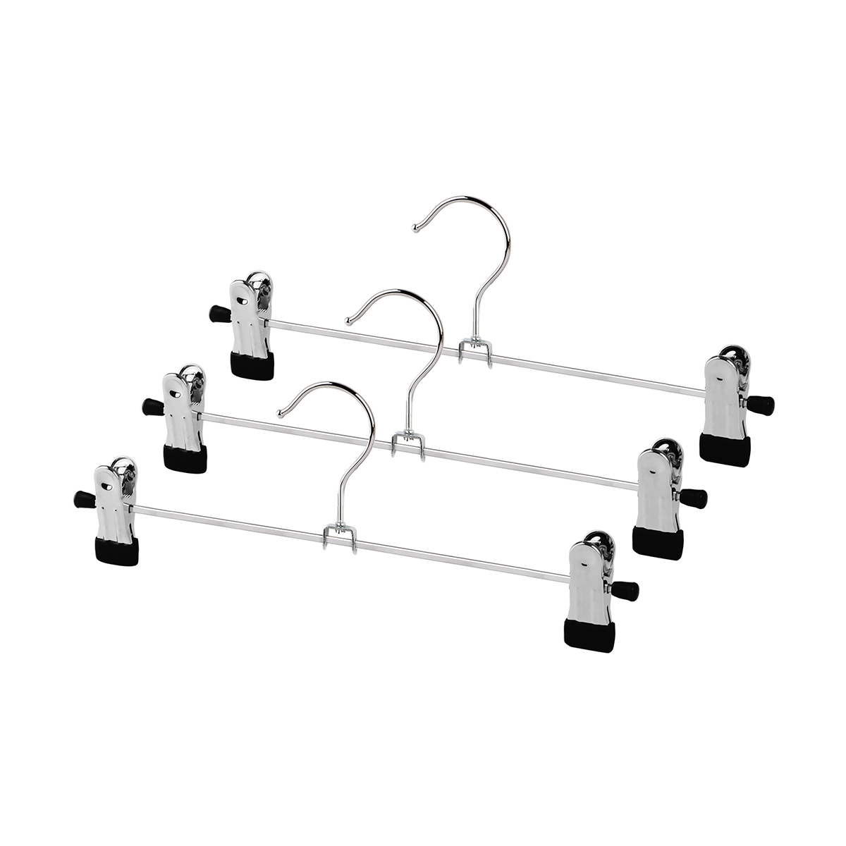 Вешалки для брюк и юбок метал. с черными клипсами (3 шт.) (1/32) "valiant" 121b07s