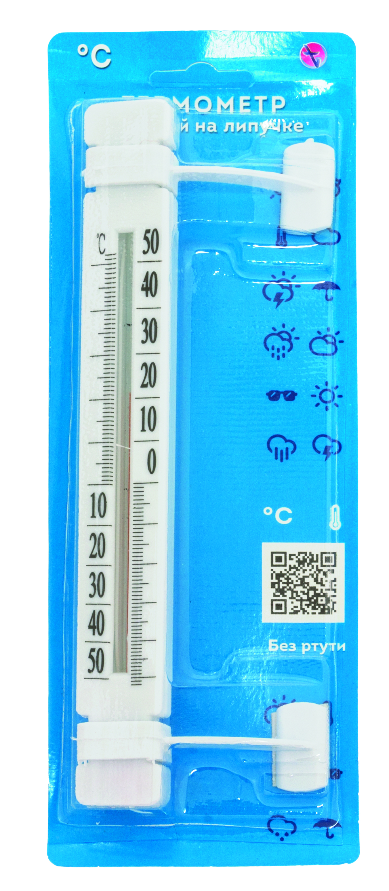 Термометр оконный на липучке тб-223 в блистере (10/50)