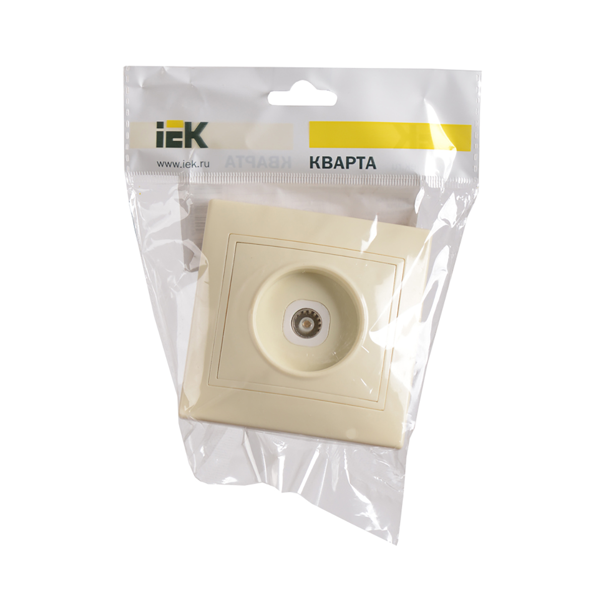 Розетка телевизионная "кварта" ртв10-ккм, кремовый (1/10/200) "iek"