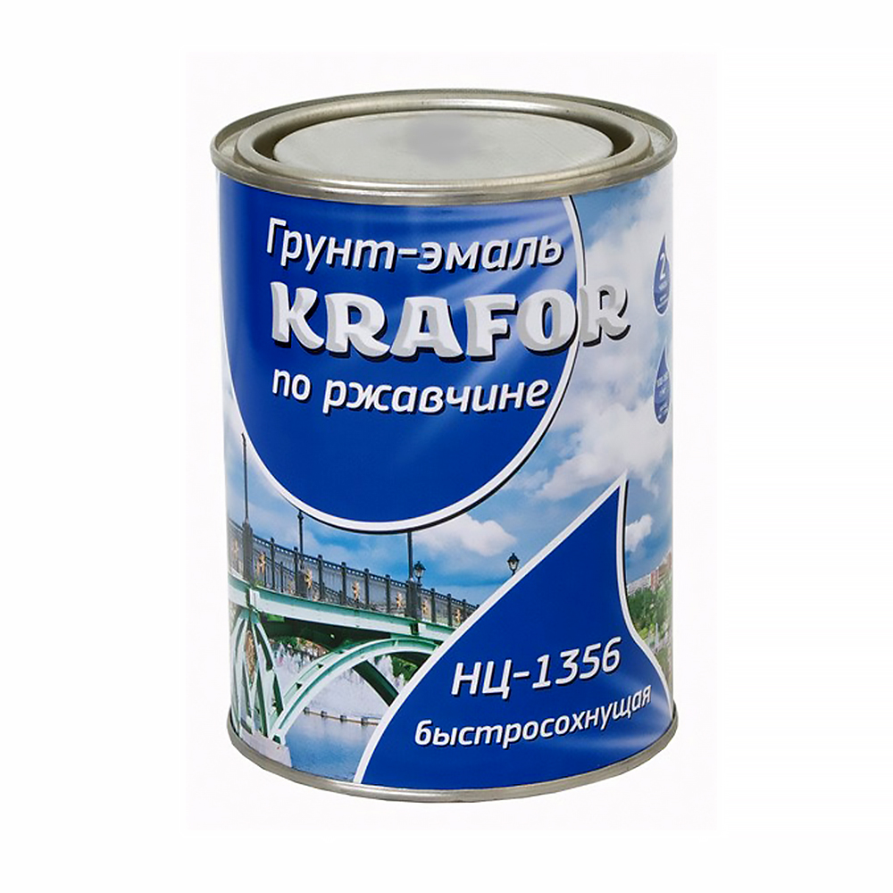 Эмаль по ржавчине нц голубая 0,7 кг (14) "krafor"