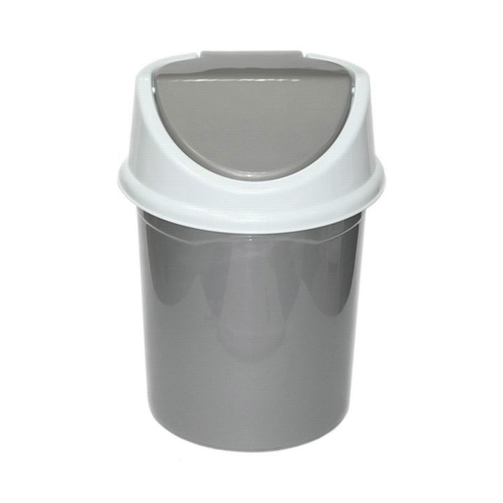 Ведро для мусора 14 л с плавающей крышкой (серый металлик/белый) (1/14) "виолет"