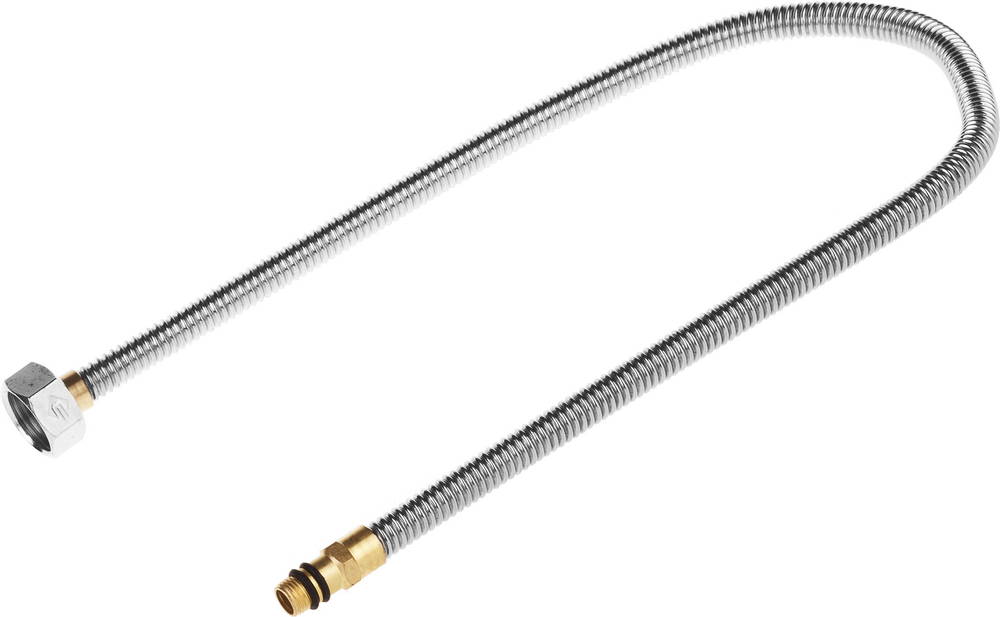 Подводка ЗУБР ″ЭКСПЕРТ″ сильфонная из нержавеющей стали, для смесителя, укороченная, г/ш (гайка-штуцер), 1/2″, 0,6м