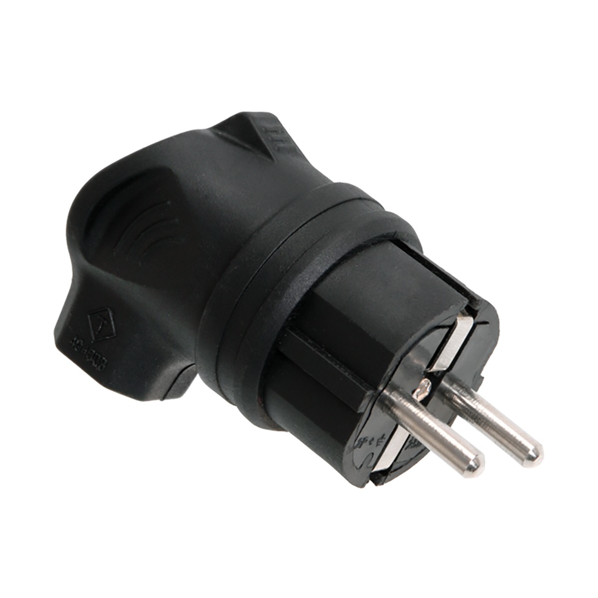 Вилка угловая с заземл. "омега" вбу3-1-0м, ip44, черный (1/30/180) "iek"