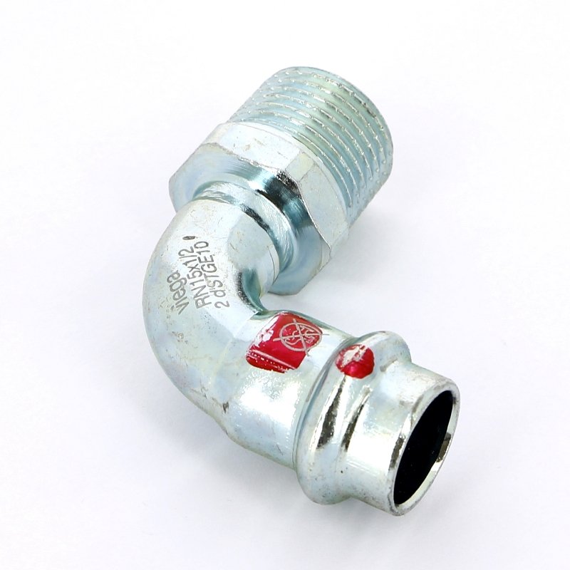 Угол пресс-Н 15x1/2" оцинкованная сталь Prestabo VIEGA