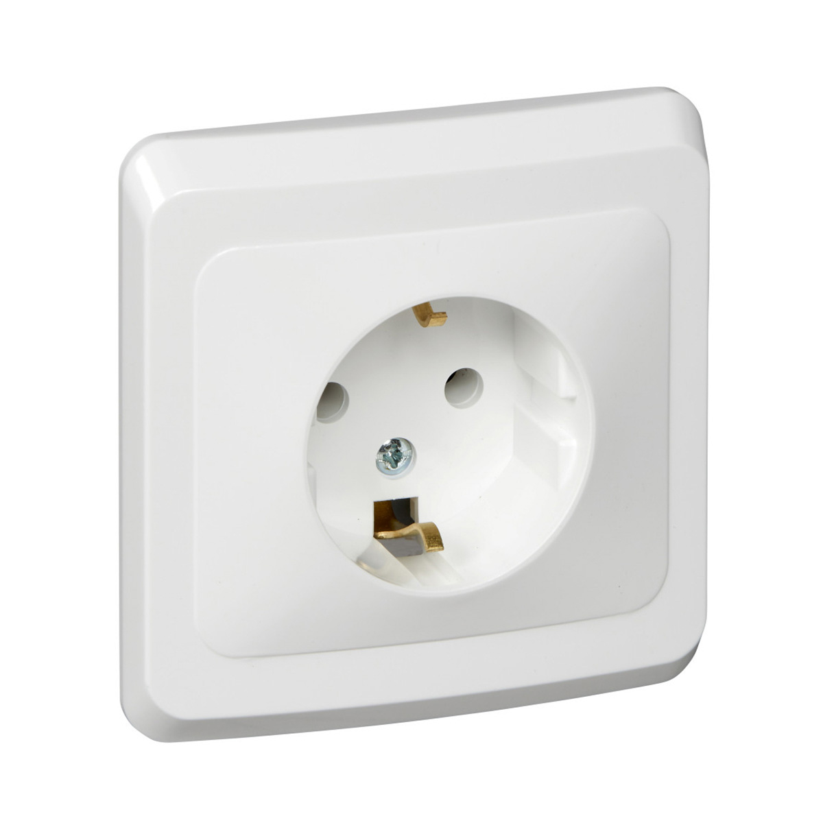 Розетка "этюд" 1 местн. с заземл. 16а, белый (1/20/120) "schneider"