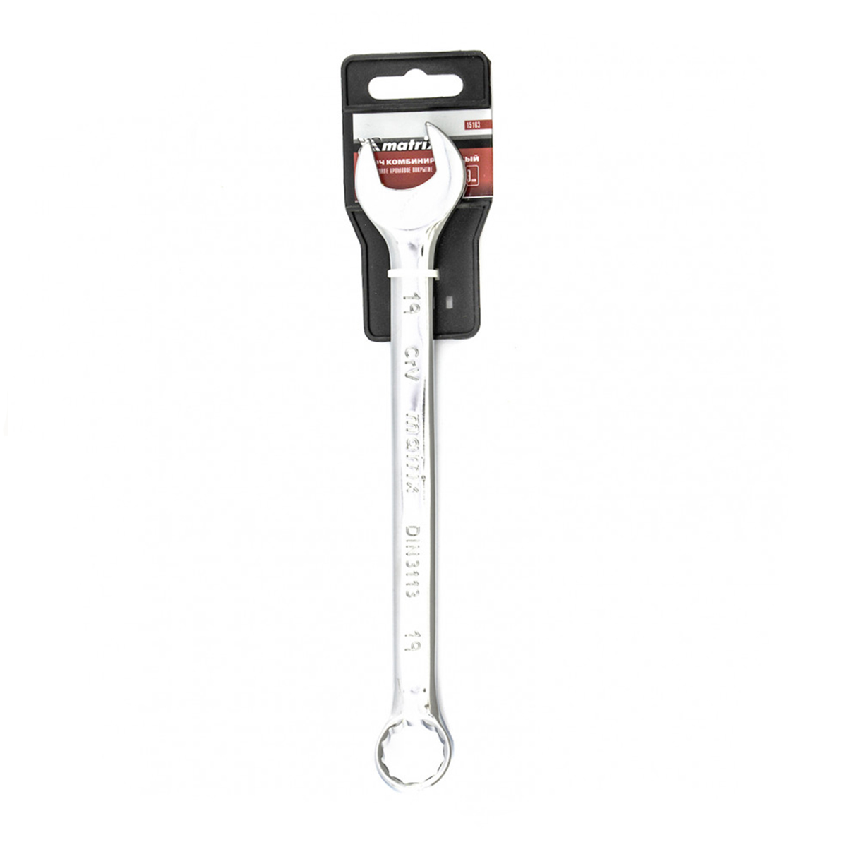 Ключ комбинированный 19 мм полиров. хром (1/100) "matrix"