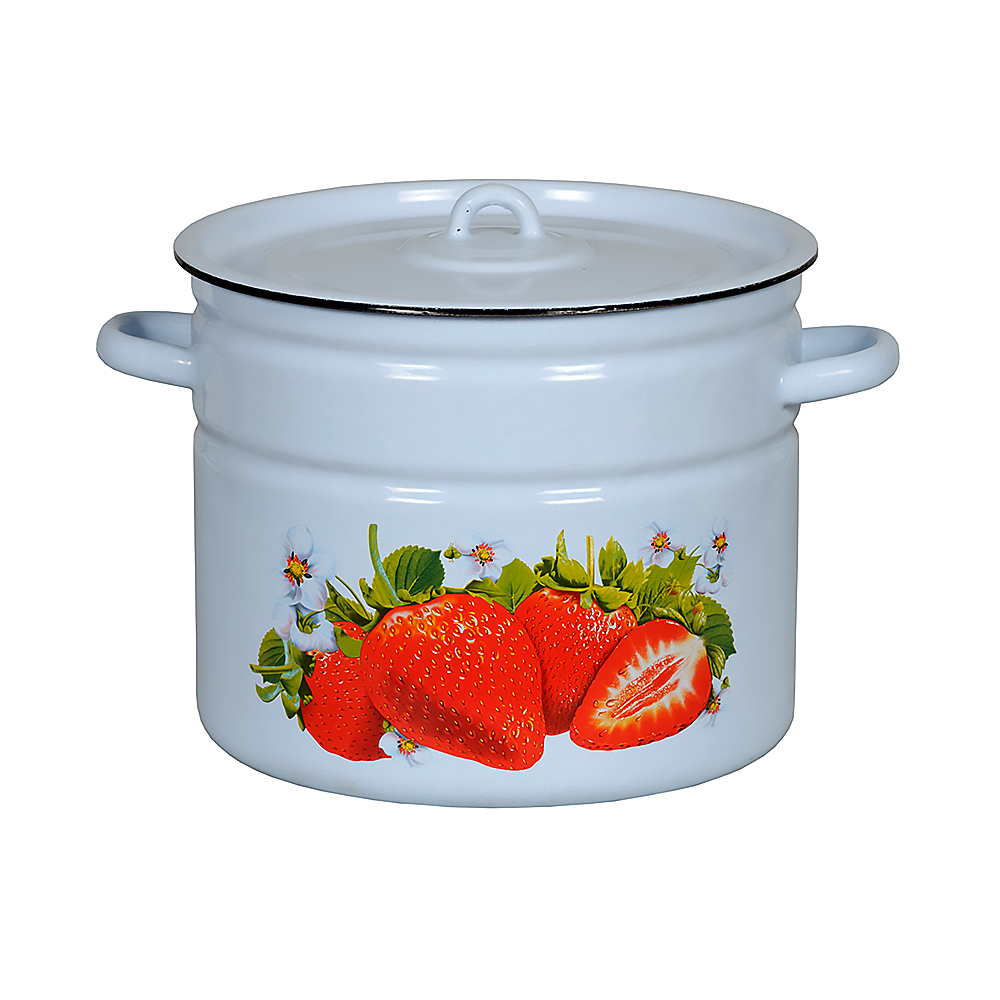 Кастрюля эмалиров. с крышкой декор. 9 л (1/2) "стальэмаль"  1с200с