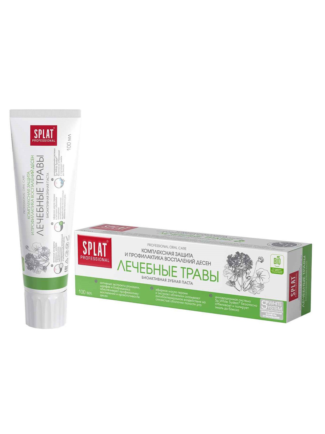 Зубная паста "лечебные травы" 100 мл (1/25) splat
