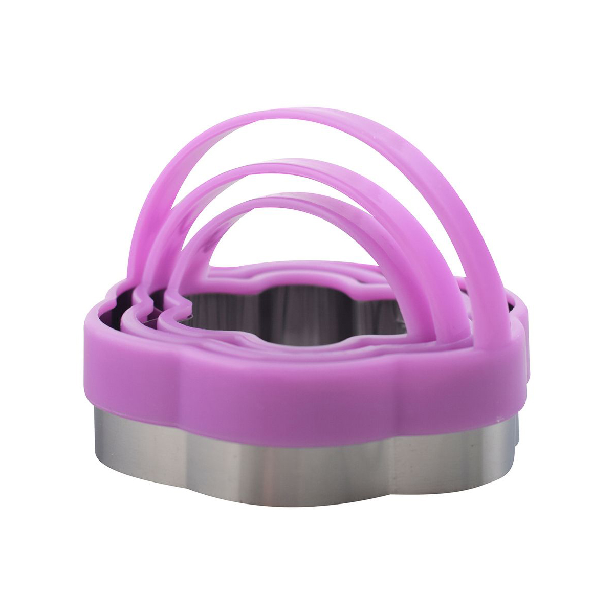 Формы кулинарные "цветочки" нержав. с пласт. ручками набор 3 шт. (1/12/144) "мультидом" an8-20