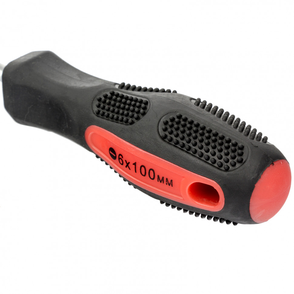 Отвертка Anti-Slip, SL6 х 100 мм, CrV, двухкомпонентная рукоятка Matrix (12220)