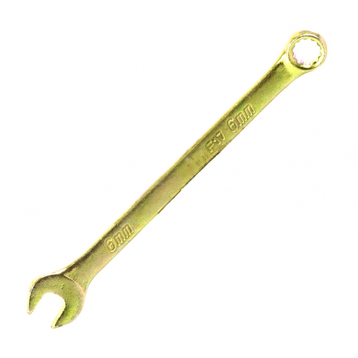 Ключ комбинированный 6 мм, желтый цинк (1/500) "сибртех"