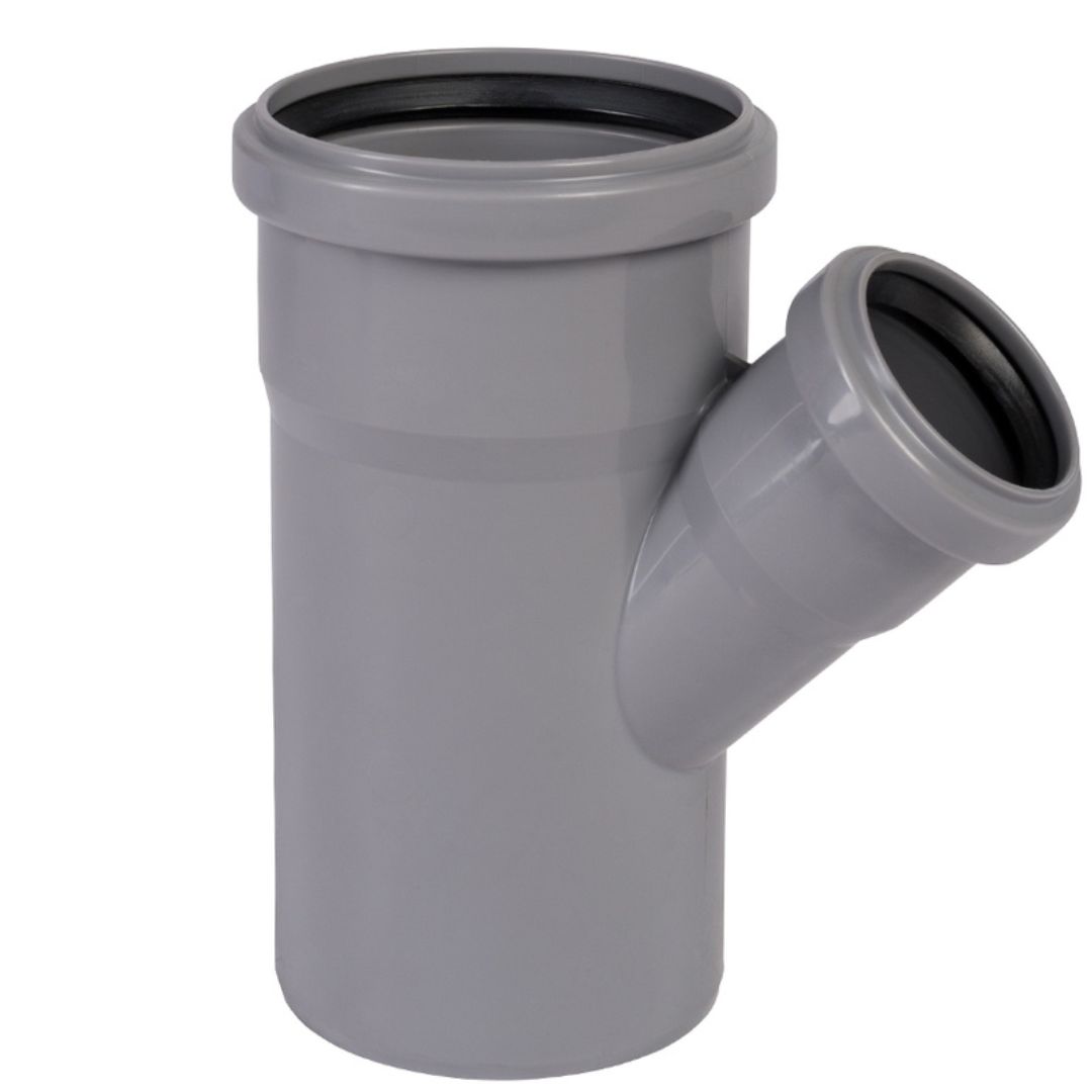 Тройник канализационный 90 х 40 (45°) двухраструбный OSTENDORF