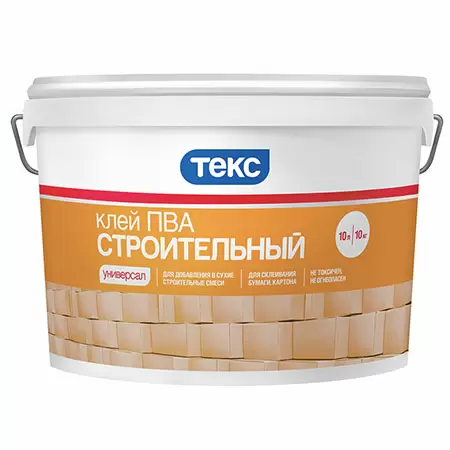 ТЕКС УНИВЕРСАЛ ПВА СТРОИТЕЛЬНЫЙ клей для бумаги и добавки в растворы (10л)