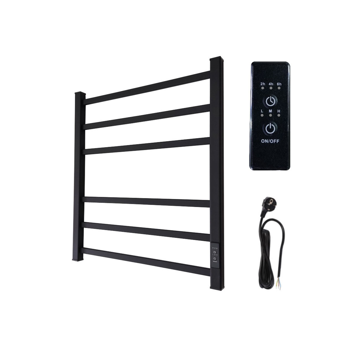 Полотенцесушитель электрич. вид 81/10 проф "ferrum" 6 вставок 500*600 (матов.черный) (1) "маргроид"