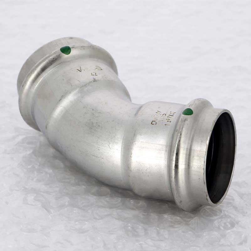 Угол 45° пресс 42 нержавеющая сталь Sanpress Inox VIEGA